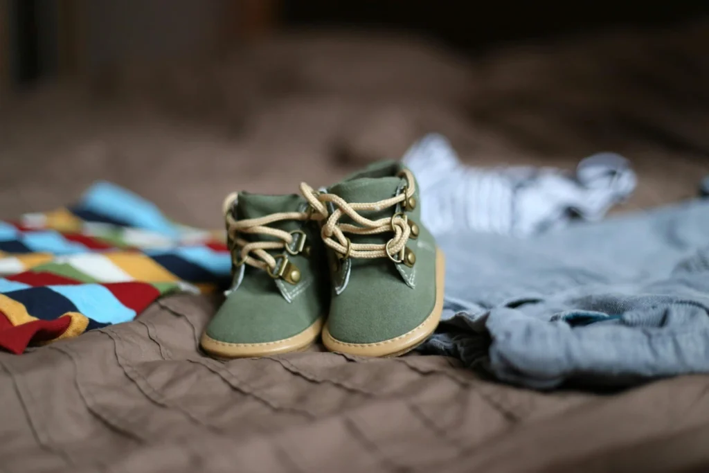 chaussons pour bébé en cuir souple